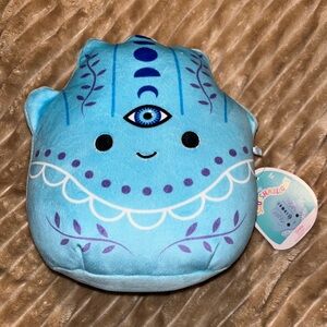 Brand New With Tag Kellytoy Blue Hamsa Hand Third Eye Spiritual Squishmallow